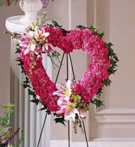 Our Love Eternal Heart Standing Spray