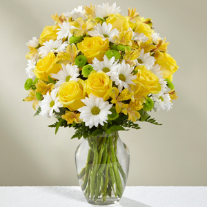 The FTD Sunny Sentiments Bouquet Vase Arrangement