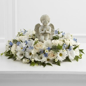 The FTD The Little Angel Ring of Flowers Sympathy Arrangement 