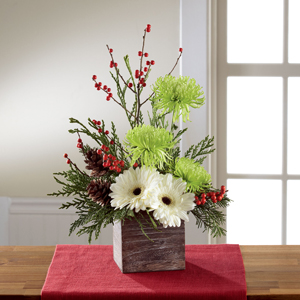 The FTD® Winter Elegance™ Bouquet Wooden Box Arrangement