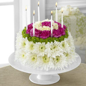 Wonderful Wishes Floral Cake Floral Arrangement