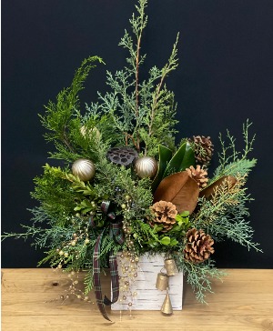 The Gilded Pine Box Arrangement