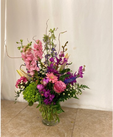 The Haley Pink and Purples springy Mix in Winter Park, FL | APPLEBLOSSOM FLORIST & GIFTS