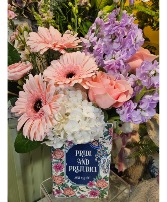 The Jane Fresh arrangement in book vase