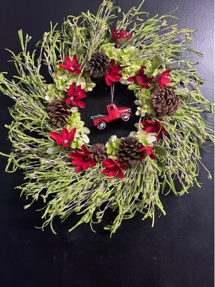 The Little Red Truck Christmas Wreath