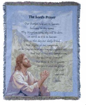 The Lord's Prayer Quilted Throw Sympathy blanket, memorial throw, or thoughtful gift for friends and family. 