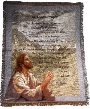 The Lord's Prayer Sympathy Blanket on Stand