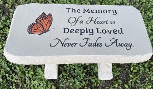 The Memory Of a Heart so Deeply Loved Concrete Bench, 24" x 13"