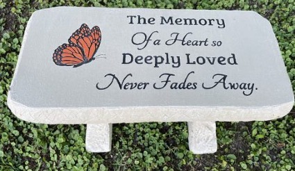 The Memory Of a Heart so Deeply Loved Concrete Bench, 24