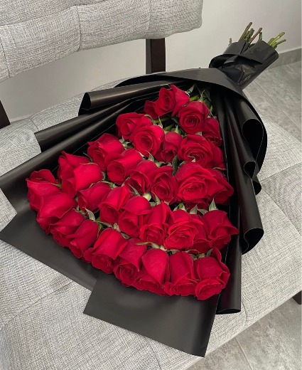The Midnight Crimson Bouquet Bouquet - Red Roses