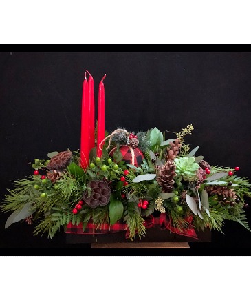 The Night Before Centerpiece Wooden box  in Chesterfield, MO | ZENGEL FLOWERS AND GIFTS
