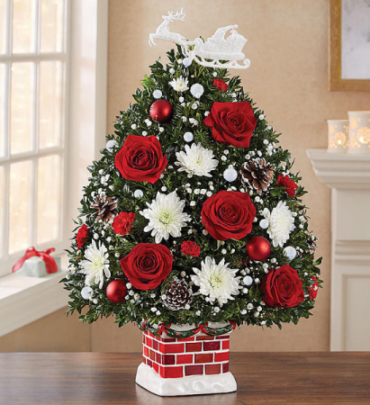   The Night Before Christmas Holiday Flower Tree 