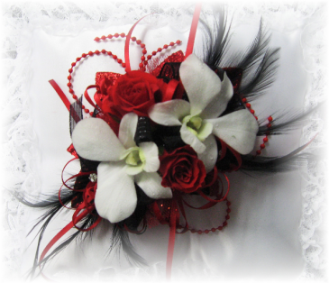 black wrist corsage prom