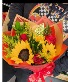 The Perfect Wrapped Bouquet  Roses & Sunflowers 