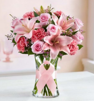 The Pink Ribbon Bouquet® Breast Cancer Awareness Arrangement