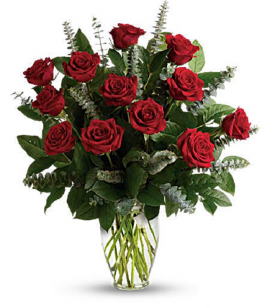 The Radiant Red Rose 12 Bouquet Rose Arrangement