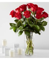 The Red-Carpet Bouquet And Candle Set A Floral Experience Lit Aflame
