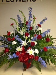 The Red, White and Blue Tribute Patriotic Spray