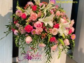 Ruby in Pink and White Casket Spray