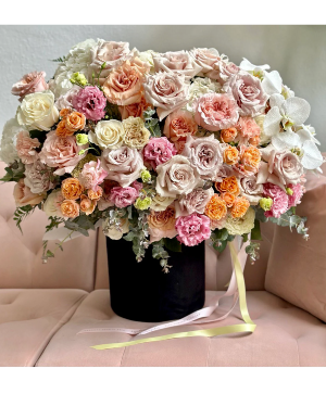 The Show Stopper Assorted Roses and florals in Round Box