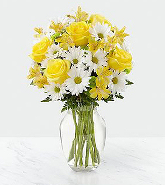 The FTD Sunny Sentiments™ Bouquet Vased Arrangement