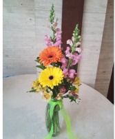 THE TRIO VASE OF FRESH GARDEN FLOWERS