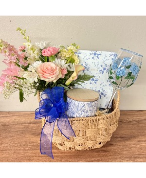 Flower Wine Lover Basket 