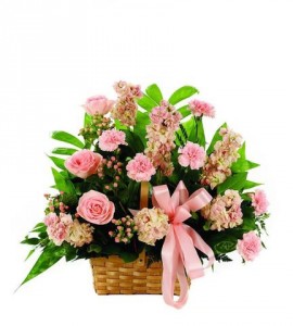 THINK PINK SYMPATHY Roses, carnations, snap dragons or stock