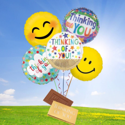 Thinking of You Balloon bouquet-DeBrand candy bar