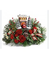 Thomas Kinkade Fire Station  Christmas