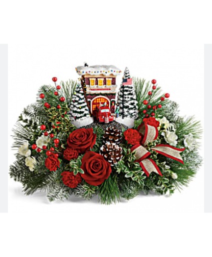 Thomas Kinkade Fire Station  Christmas
