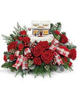 Thomas Kinkade sweet shoppe  flower arrangement centerpiece
