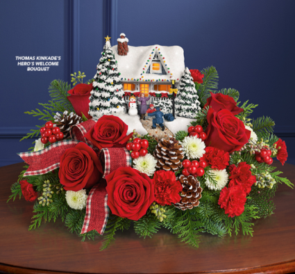 Thomas Kinkade's Hero's Welcome Bouquet Holiday Arrangement