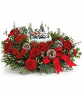 Thomas Kinkade's Oh What Fun Bouquet Christmas Arrangement