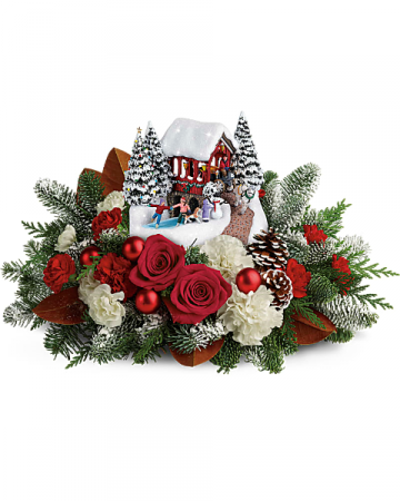 2018 Thomas Kinkade's™ Snowfall Dreams Bouquet Holiday Centepiece