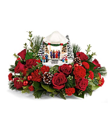 Thomas Kinkade's Sweet Sounds of Christmas Collectible Arrangement in Warrington, PA | ANGEL ROSE FLORIST INC. Thomas Kinkade's Sweet Sounds of Christmas Collectible Arrangement in Warrington, PA | ANGEL ROSE FLORIST INC.