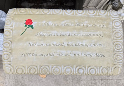Those We Love Don't Go Away Bench Cement Memorial Bench