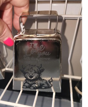 Threaded Laser Etched Cowbell gift