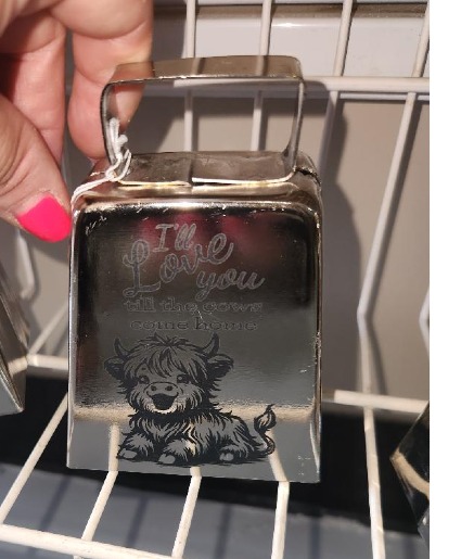 Threaded Laser Etched Cowbell gift