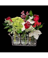 Merry Christmas Amigo Roses and Seasonal Flower Mix