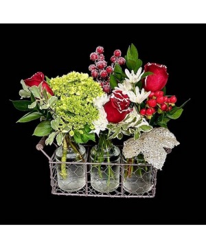 Merry Christmas Amigo Roses and Seasonal Flower Mix