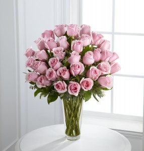 Three Dozen Long Stem Pink Roses  Vase Arrangement 