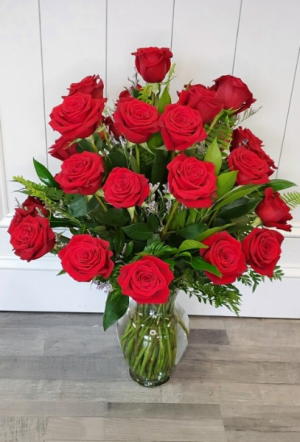 Three Dozen Red Roses Vase Arrangement