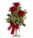 Three Rose Premium Red Rose Arrangement