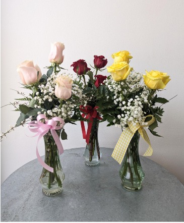 Three rose bud vase  in La Grande, OR | FITZGERALD FLOWERS