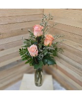 Three Rose Vase Vase Arrangement