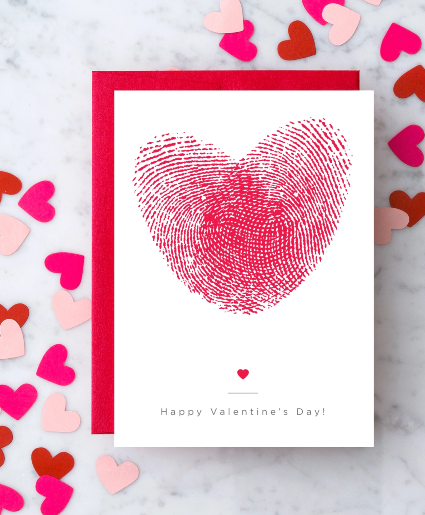 Thumbprints Heart Valentine's Day Greeting Card 