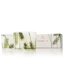 Thymes Frasier Fir set of 2 candles pine needle design 2 of the 3.75 oz candles