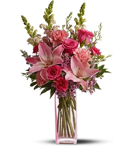 TICKLE ME PINK VASE ARRANGEMENT