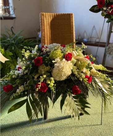 tiffany designed funeral arrangement piece- casket  in Little Falls, NY | Creative Designs by Tiffany